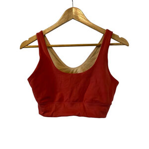 MONDETTA Rust Back Cut Out Scoop Neck Stretch Work Out Athletic Bra M